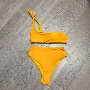 Mustard yellow two piece bikini set